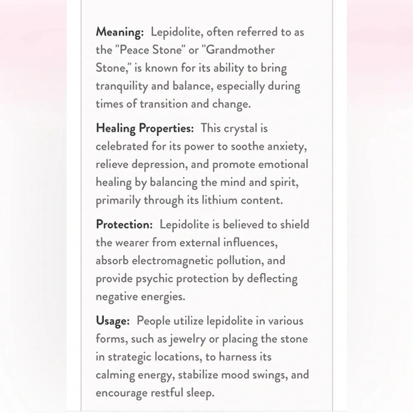 BVG inspired chain necklace w/ lepidolite gemstone pendant - Picture 12 of 12